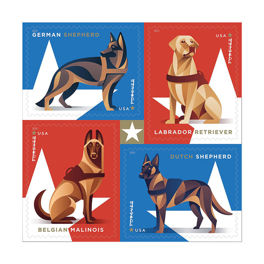 2019 honor military dogs Forever First Class Postage Stamps