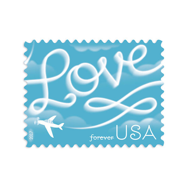 2017 Love Series: Airplane Skywriting “Love” Forever First Class Postage Stamps