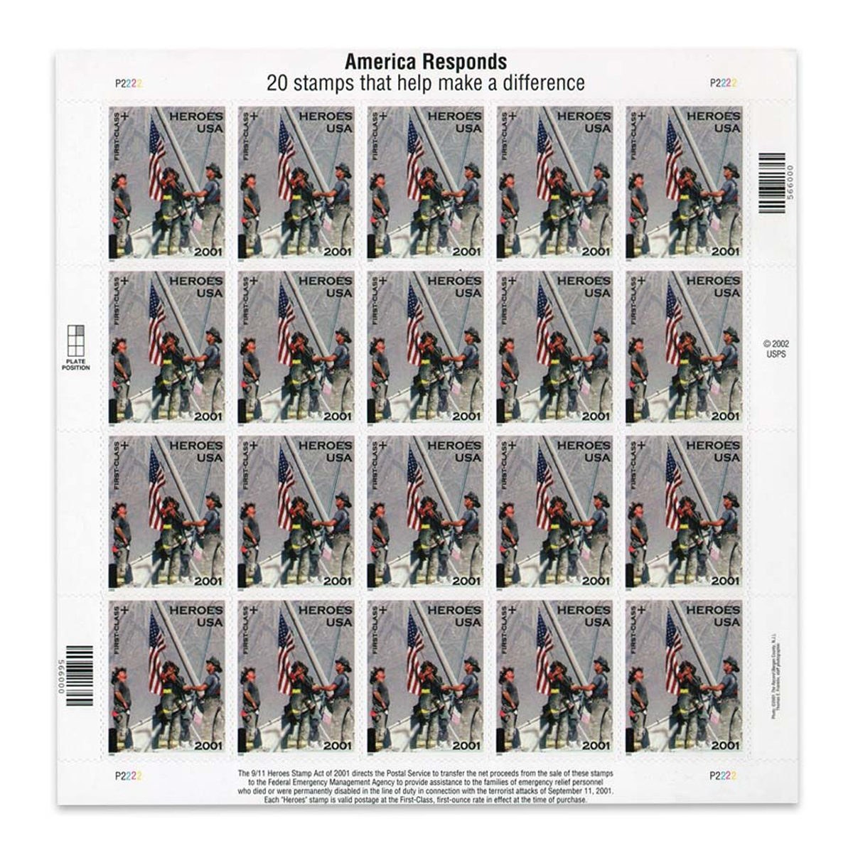 2001 US America Responds Forever First Class Postage Stamps